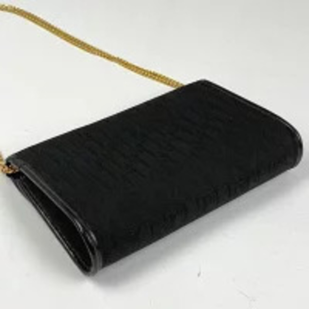 Dior Black Christian Trotter Chain Canvas Bag Clutch Shoulder Black